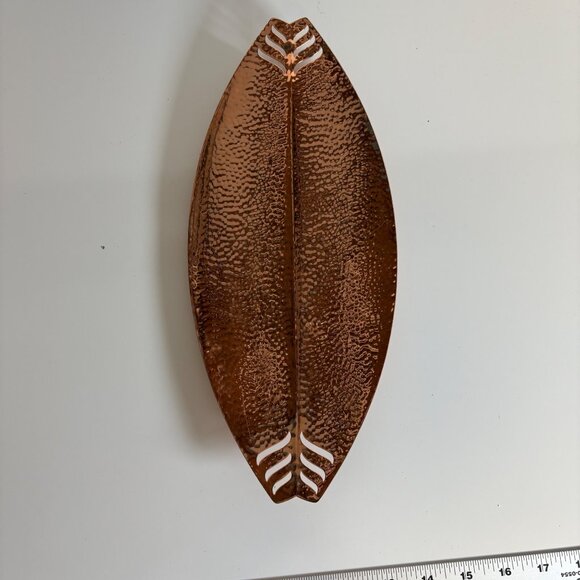 Cavalier Copperware Hammered Leaf Design Tray Decorative Cutout Home Decor E743C - Picture 2 of 8